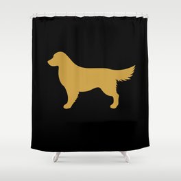 Golden Retriever (Black/Gold) Shower Curtain