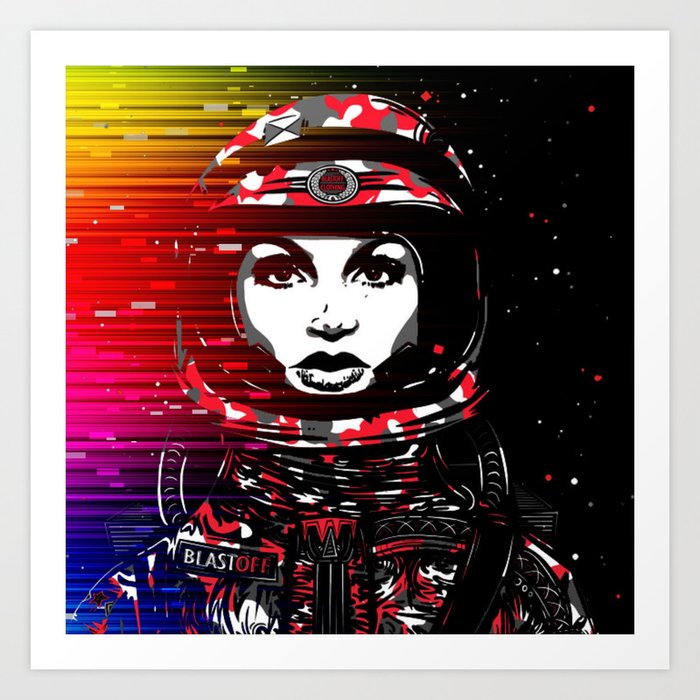Astronaut Chick Art Print