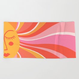 Sunshine Swirl – Pink & Peach Palette Beach Towel