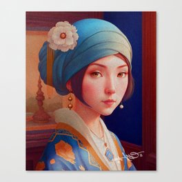 Girl with Earing Anime Canvas Print