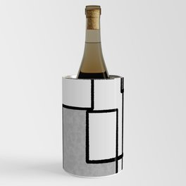 Piet Composition - Mid-Century Modern Minimalist Geometric Abstract in Gray Wine Chiller