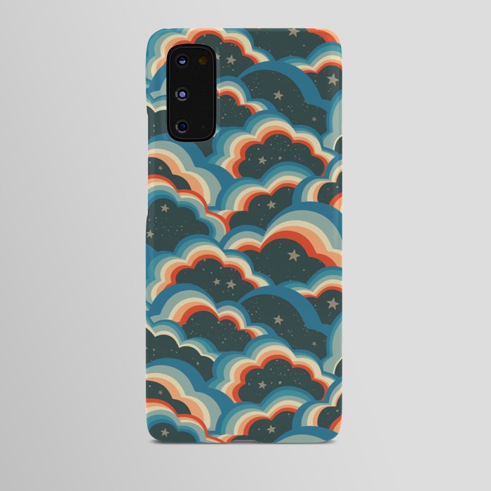 Retro 70s Mid Century Boho Clouds Reds Blues Android Case