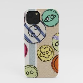 Embroidered Button Illustration iPhone Case