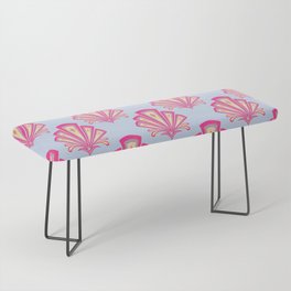 Pink Art Deco geometric motif Bench