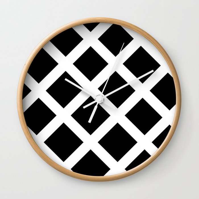 Rhombus Black & White Wall Clock