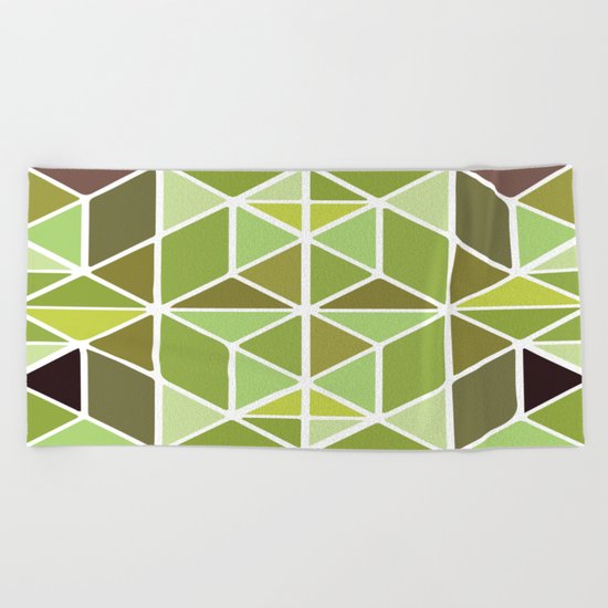 Green Mosaic Beach Towel