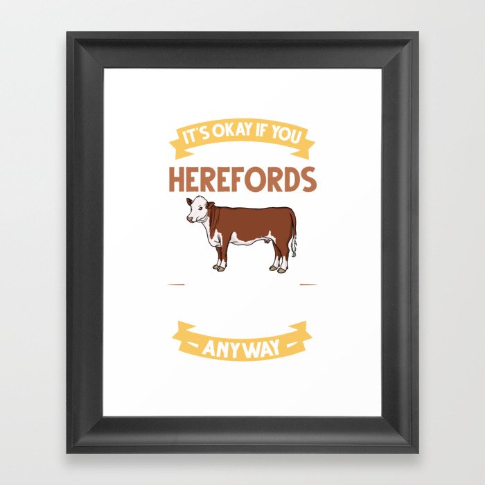 Hereford Cow Cattle Bull Beef Farm Framed Art Print