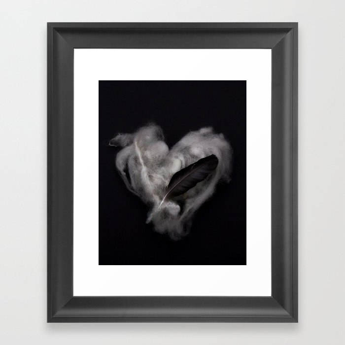 Heart and Feather Framed Art Print