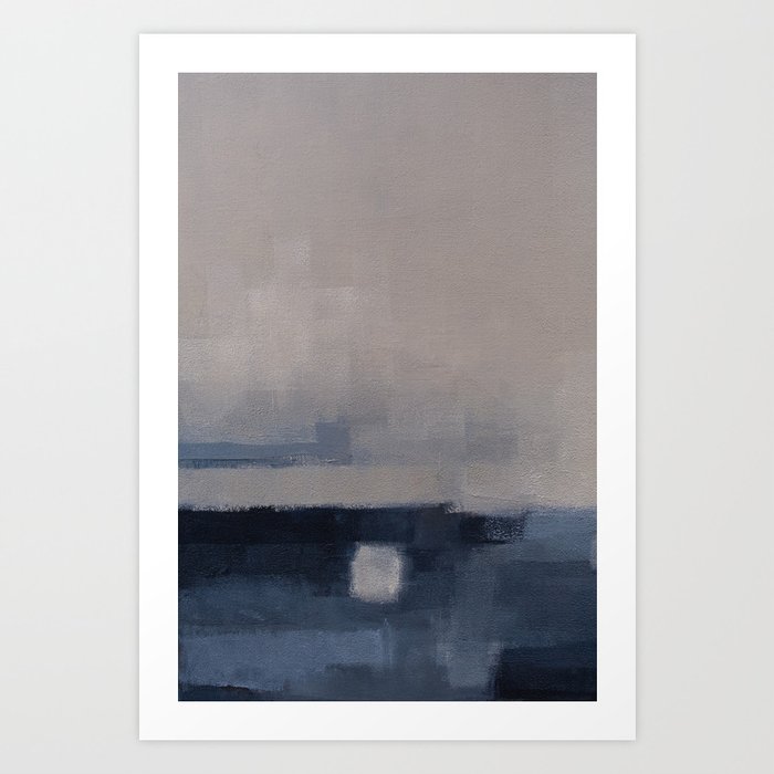 Blue beige landscape Art Print