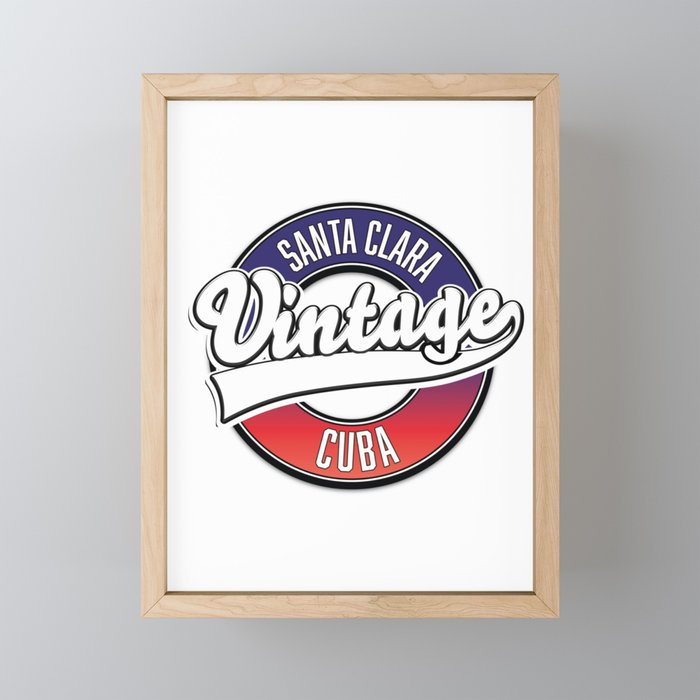 Santa Clara cuba vintage logo. Framed Mini Art Print