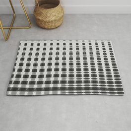 Black And White Grid Blend Pattern Area & Throw Rug