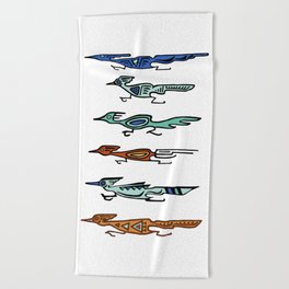 Southwestern Chaparral Roadrunners Beach Towel