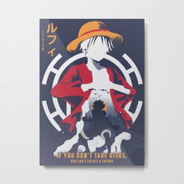 Straw Hat One Piece Anime/Manga Metal Print | Digital, Manga, Graphicdesign, Onepiece, Anime 