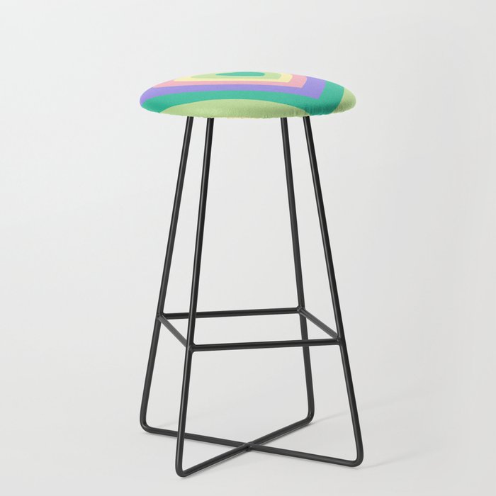 Colorful Psychedelic Heart Design Bar Stool