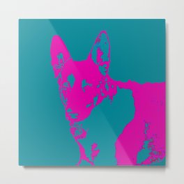 25Mitzis #4 Metal Print | Pop Art, Blue, Dog, Popart, Animal, Painting, Violet, Digital 