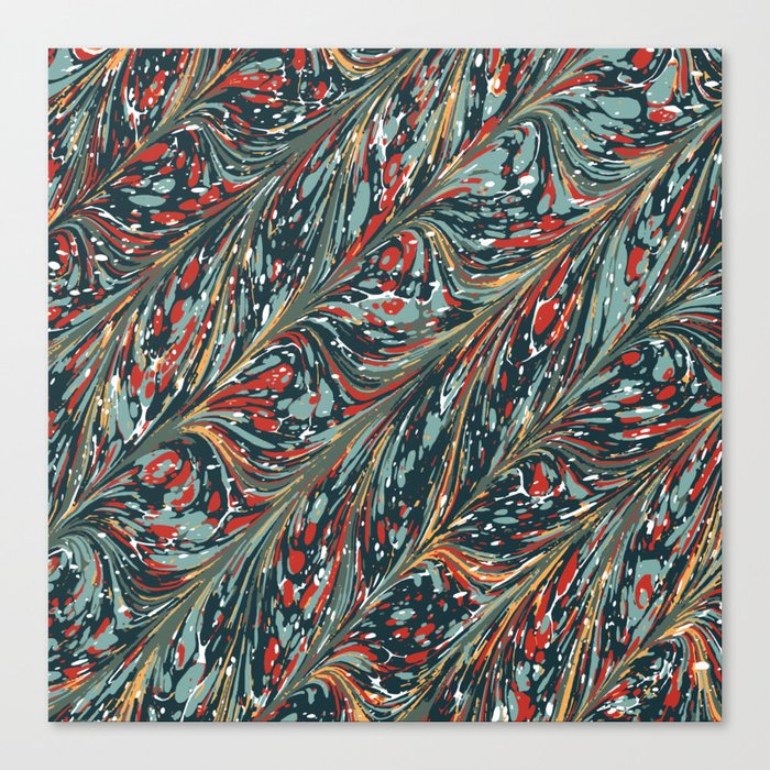 Boho twirl pattern multicolor Canvas Print
