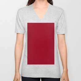 Carmine Red V Neck T Shirt