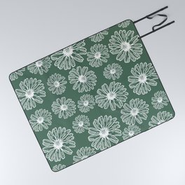 Pastel green daisies pattern Picnic Blanket