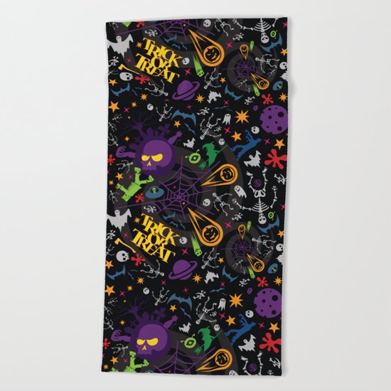 Space is the Place for Halloween Beach Towel
