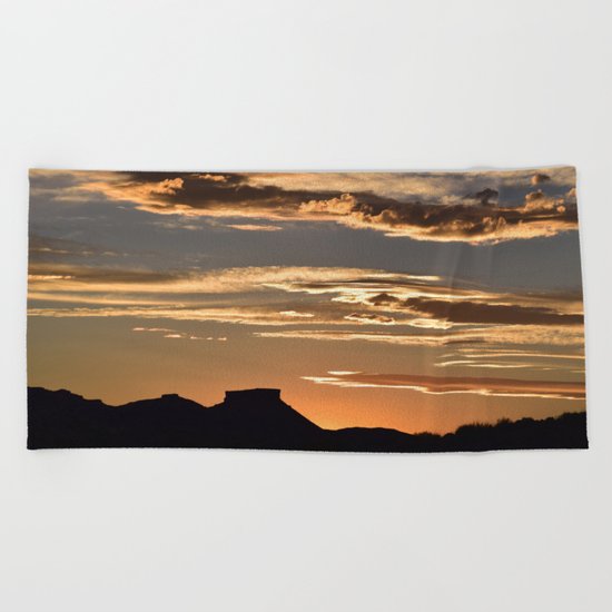 Golden Mesa Sunset Beach Towel