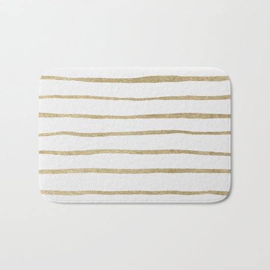 Gold Stripes Bath Mat
