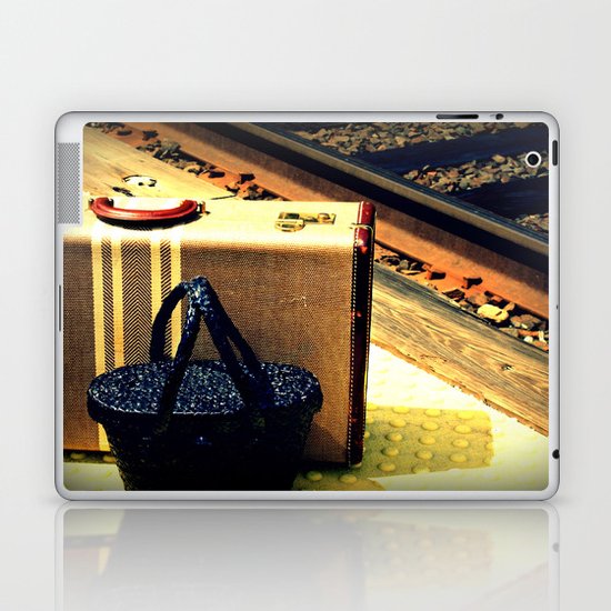 A Vintage Suitcase and A Straw bag Laptop & iPad Skin