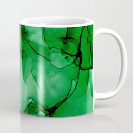 Deep Green Abstract: Original Alcohol Ink Painting Coffee Mug
