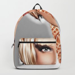 FranDoll Ice Cream (blonde bob) Backpack | Red, Oil, Black And White, Vanilla, Digital, Pop Art, Lips, Painting, Abstract, Comic 