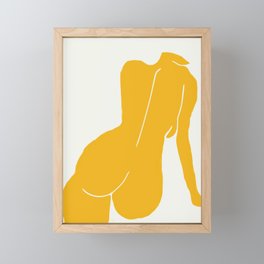 Nude in yellow Framed Mini Art Print