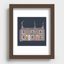 Cosy Cottages Recessed Framed Print