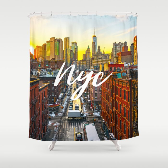 NYC Skyline Sunset | Travel Photography Shower Curtain