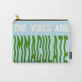 Retro Wavy Immaculate Vibes Typography Carry-All Pouch
