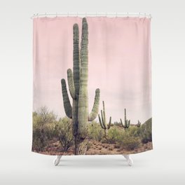 Blush Sky Cactus Shower Curtain