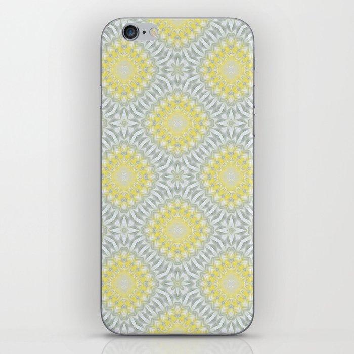 Lemon and Grey Medallions 2 iPhone Skin