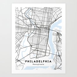 Philadelphia City Map Illustration Art Print