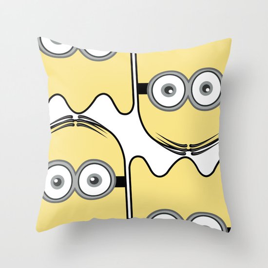 Minion as pacman Throw Pillow