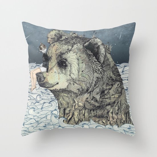Bear Rock Throw Pillow