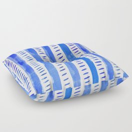 Watercolor lines - blue Floor Pillow