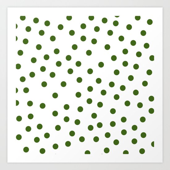 Simply Dots in Jungle Green Art Print