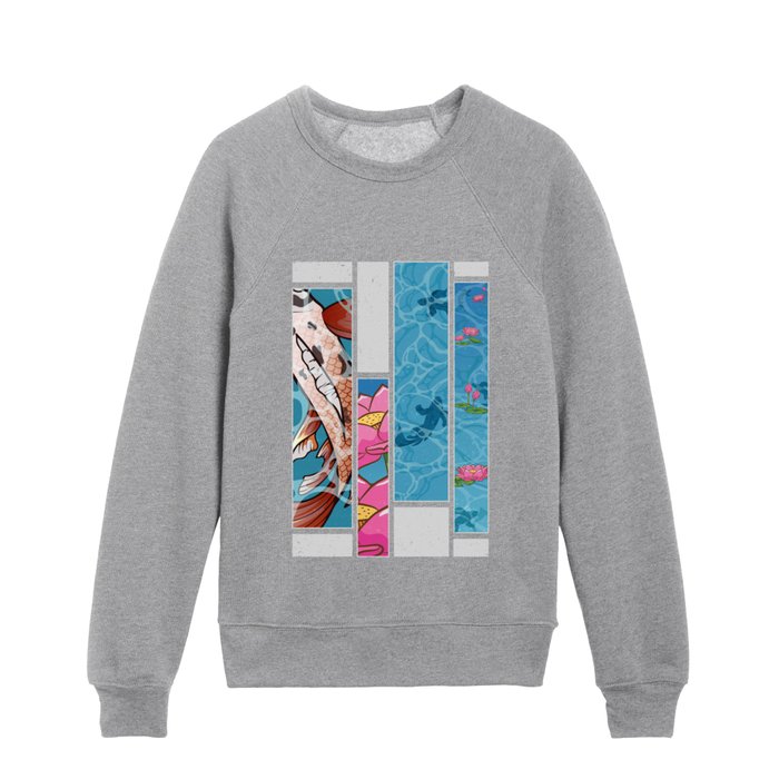 Koi-lourful: Koi Fish and Lotus Flower Design Kids Crewneck