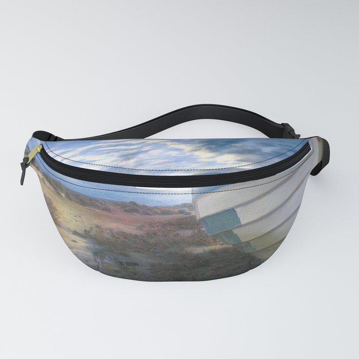 Boat by the Sea, in the style of Caspar David Friedrich Fanny Pack