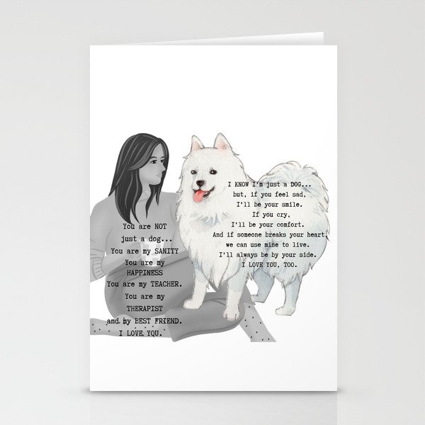 Woman and Dog for Dogs Lovers  Stationery Cards