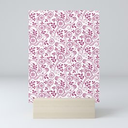 Magenta Eastern Floral Pattern Mini Art Print