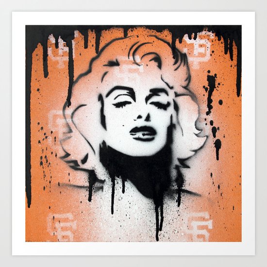 SF Giants x Marilyn Monroe by Adam Valentino Art Print