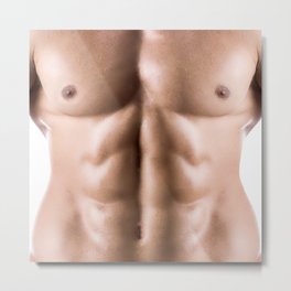 Sexy man muscle torso for sexy deco Metal Print | Color, Photo, Man, Adult, Portrait, Fine Art Photography, Culture, Erotic, Black and White, Fashion 