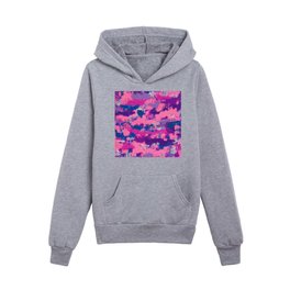 Pink and Purple Abstract Painting with Glitter and Pearly Metallics Kids Pullover Hoodies