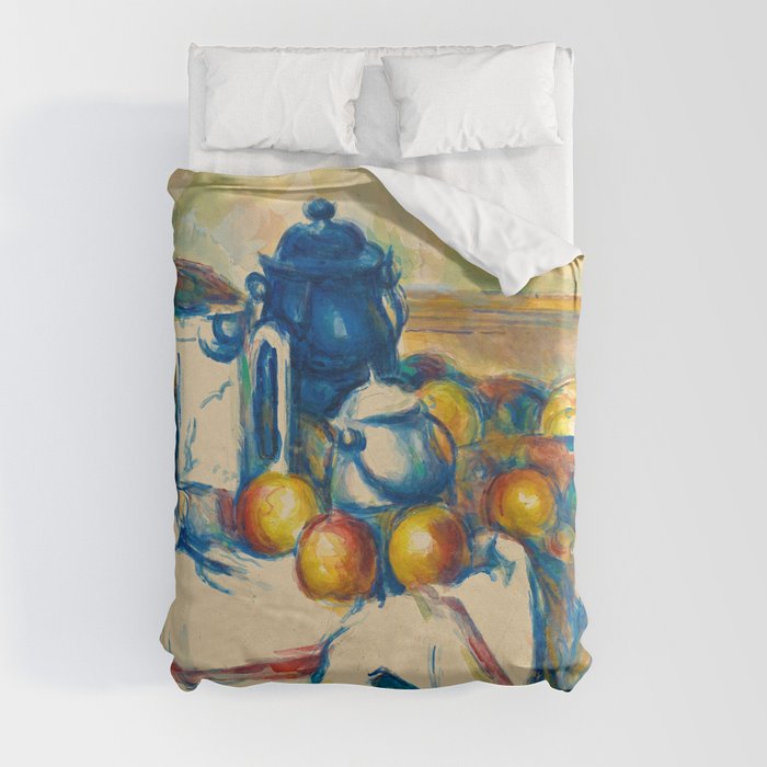 Still Life with Blue Pot, 1900-1906 by Paul Cezanne Duvet Cover