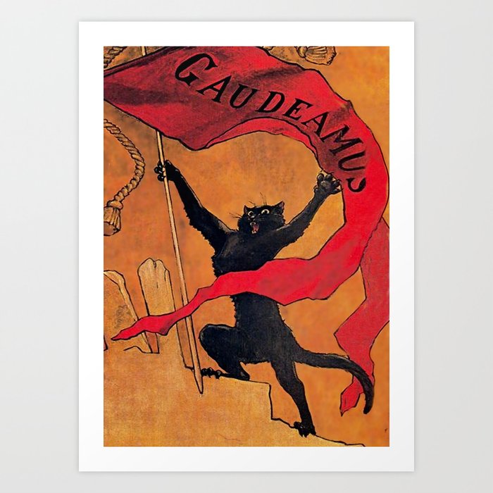 “Gaudeamus Cat” by Theophile Steinlen Art Print