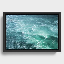 Sea Waves | Seascape Photography | Water | Ocean | Beach | Aerial Photography Framed Canvas