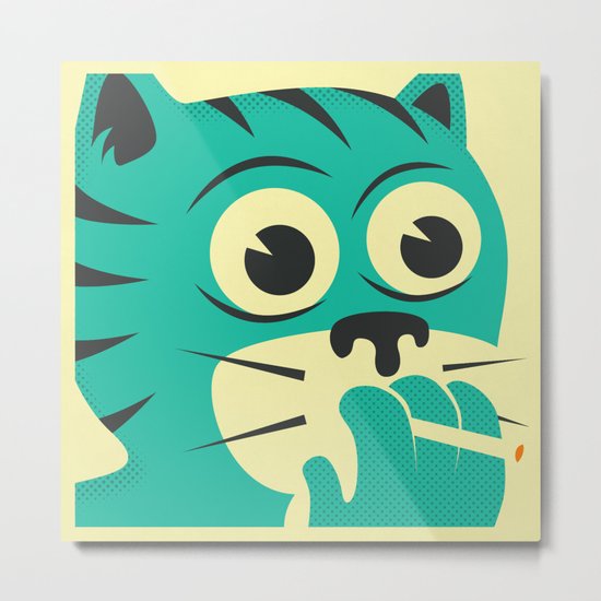 SMOKING CAT Metal Print